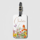 野カラフル花カントリー植物名 ラゲッジタグ (正面縦)