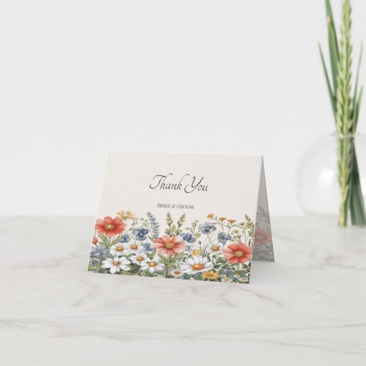 野カラフル花サンキューカード サンキューカード (正面)
