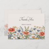 野カラフル花サンキューカード サンキューカード (正面/裏面)