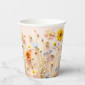 野カラフル花パーティー 紙コップ (正面)