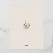 野カラフル花フローラ庭園の結婚式金ゴールド 箔招待状 (裏面)