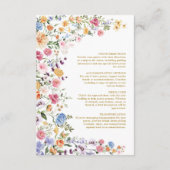 野カラフル花園花結婚の詳細 エンクロージャーカード (裏面)