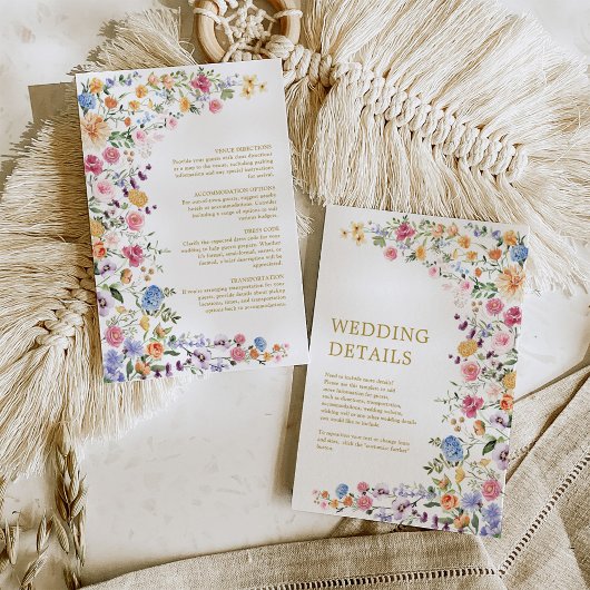 野カラフル花園花結婚の詳細 エンクロージャーカード