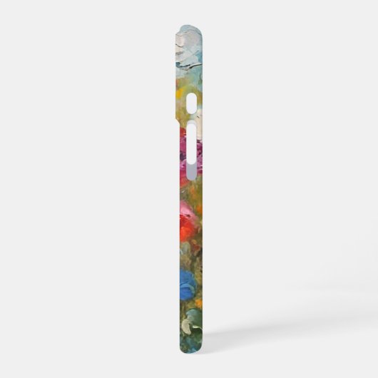 野カラフル花抽象芸術フローラ iPhone 16ケース (左側面)