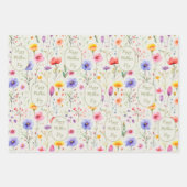 野カラフル花文母の日 ラッピングペーパーシート (正面)