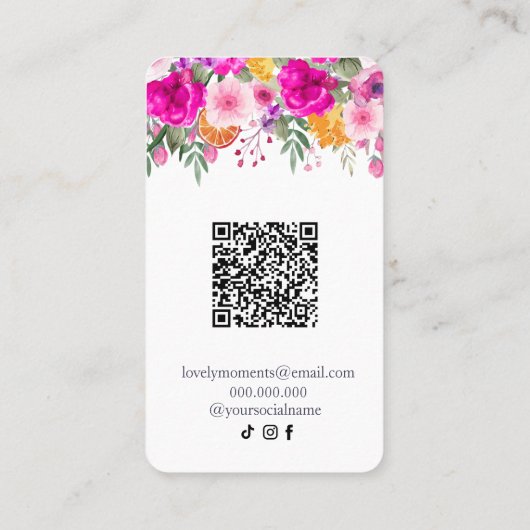 野カラフル花春飼育展示事業 名刺 (裏面)