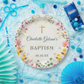 野カラフル花洗礼 ペーパープレート (パーティー)