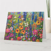 野カラフル花畑の結婚挨拶 カード (裏面)