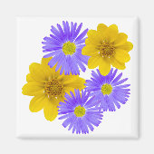 野カラフル花紫色の黄色い写真 マグネット (正面)