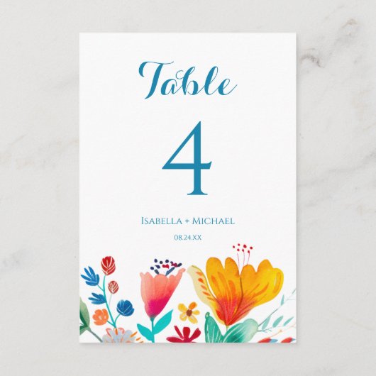 野カラフル花結婚の表番号 (裏面)