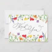 野カラフル花結婚サンキューカード サンキューカード (正面)