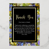 野カラフル花結婚サンキューカード 箔招待状 (裏面)