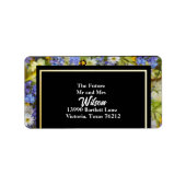 野カラフル花結婚差出人住所 ラベル (正面)