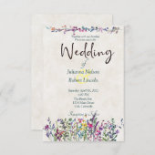 野カラフル花結婚式招待状 招待状 (正面/裏面)