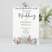 野カラフル花結婚式招待状 招待状 (スタンド正面)