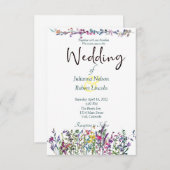 野カラフル花結婚式招待状 招待状 (正面/裏面)