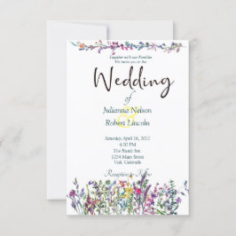 野カラフル花結婚式招待状 招待状