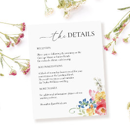 野カラフル花結婚詳細 エンクロージャーカード
