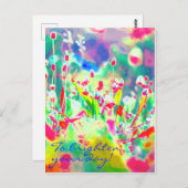 野カラフル花考えの花 ポストカード (正面/裏面)