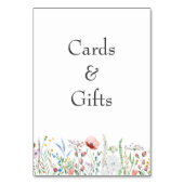 野カラフル花草地カードとギフトサイン テーブルナンバー (裏面)