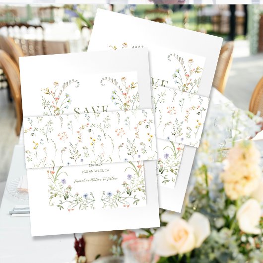 野カラフル花草花結婚の花 招待状ベリーバンド