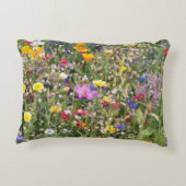 野カラフル花草野鮮やか柄。 アクセントクッション (裏面)