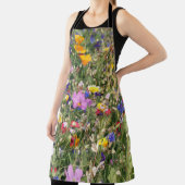 野カラフル花草野鮮やか柄。 エプロン (インサイチュ)