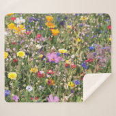 野カラフル花草野鮮やか柄。 シェルパブランケット (正面(横))