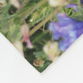 野カラフル花草野鮮やか柄。 フリースブランケット (角)