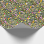 野カラフル花草野鮮やか柄。 ラッピングペーパー (角)