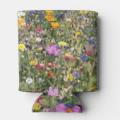 野カラフル花草野鮮やか柄。 缶クーラー (裏面)