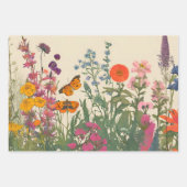 野カラフル花蝶 ラッピングペーパーシート (正面3)