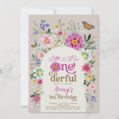 野カラフル花誕生日恋しく思1ダーフルパーティー 招待状 (正面)