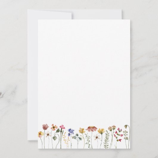 野カラフル花赤ちゃんシャワーああベビー! 招待状 (裏面)