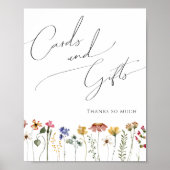 野カラフル花赤ちゃんシャワーカードとギフト ポスター (正面)