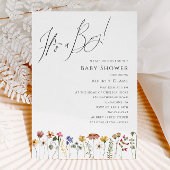 野カラフル花赤ちゃんシャワー男の子 招待状