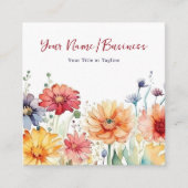 野カラフル花鮮やか園フローラ スクエア名刺 (正面)