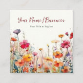 野カラフル花鮮やか園フローラ スクエア名刺 (正面)