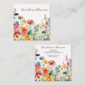 野カラフル花鮮やか園フローラ スクエア名刺 (正面/裏面)