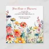 野カラフル花鮮やか園フローラ スクエア名刺 (裏面)