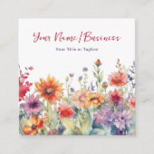 野カラフル花鮮やか園フローラ スクエア名刺 (正面)