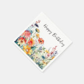 野カラフル花鮮やか誕生日 スタンダードカクテルナプキン (角)
