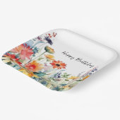 野カラフル花鮮やか誕生日 ペーパープレート (傾斜あり)