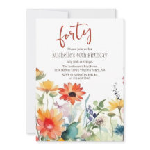 野カラフル花鮮やか40歳の誕生日