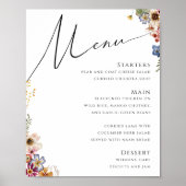 野カラフル花 |のメ結婚ニュー記号 ポスター (正面)