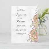 野カラフル花 |の結婚一覧 招待状 (スタンド正面)