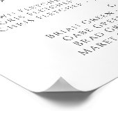 野カラフル花 |アルファベット順の座席表 ポスター (角)