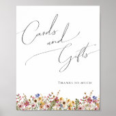 野カラフル花 |カードとギフトサイン ポスター (正面)