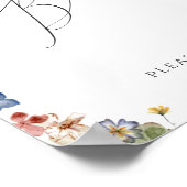 野カラフル花 |ガーデンゲストブックサイン ポスター (角)