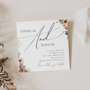 野カラフル花  ガーデンスクエア結婚ズ 招待状